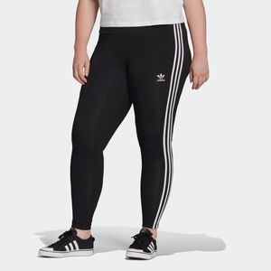 Adidas Plus Size 3 Stripe Tights black 2X